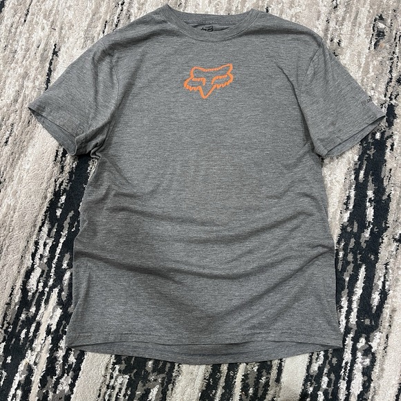 Fox Other - Fox Racing Men's Short Sleeve T-Shirt Gray Size Medium Graphic Print